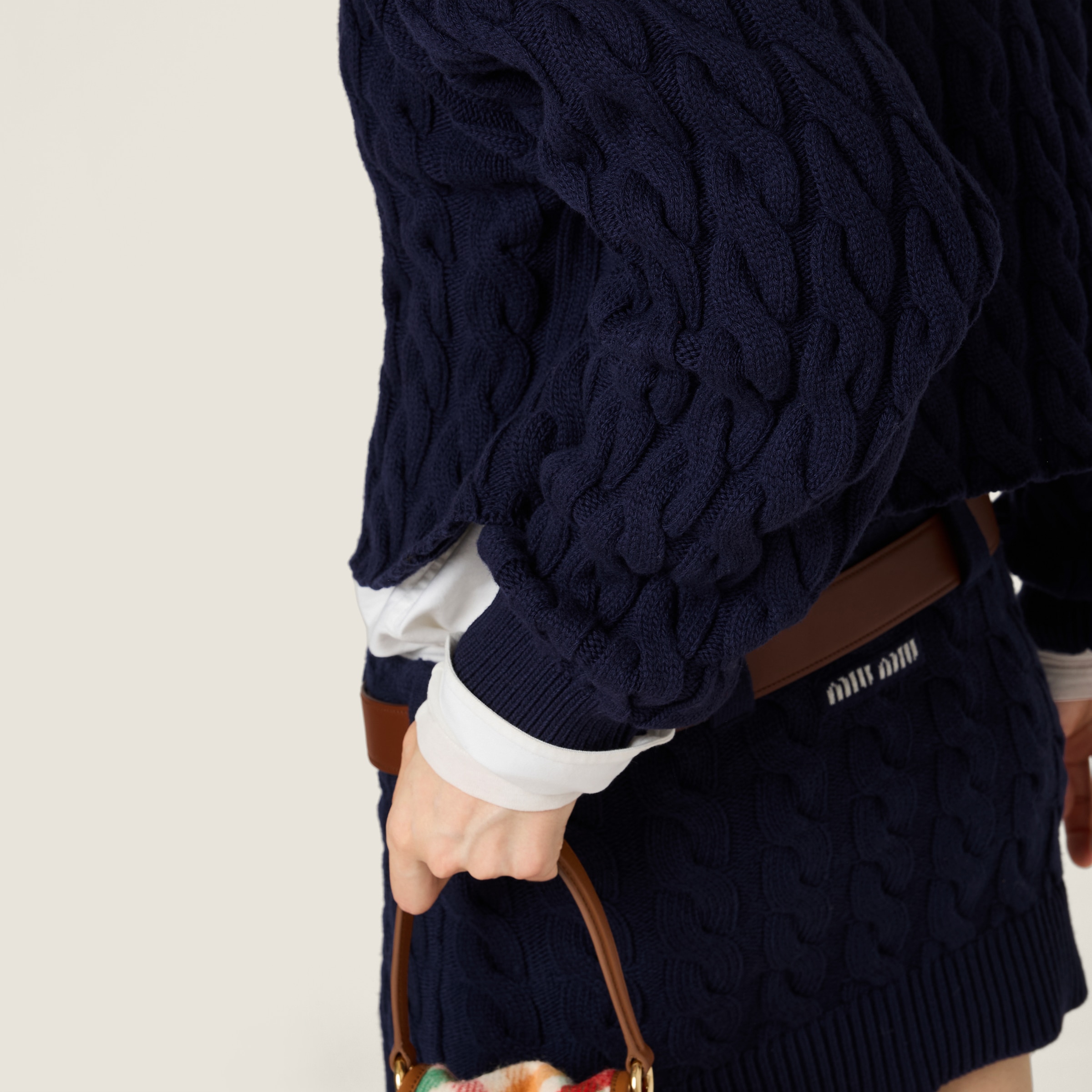Miu Miu Wool Sweater In Blue