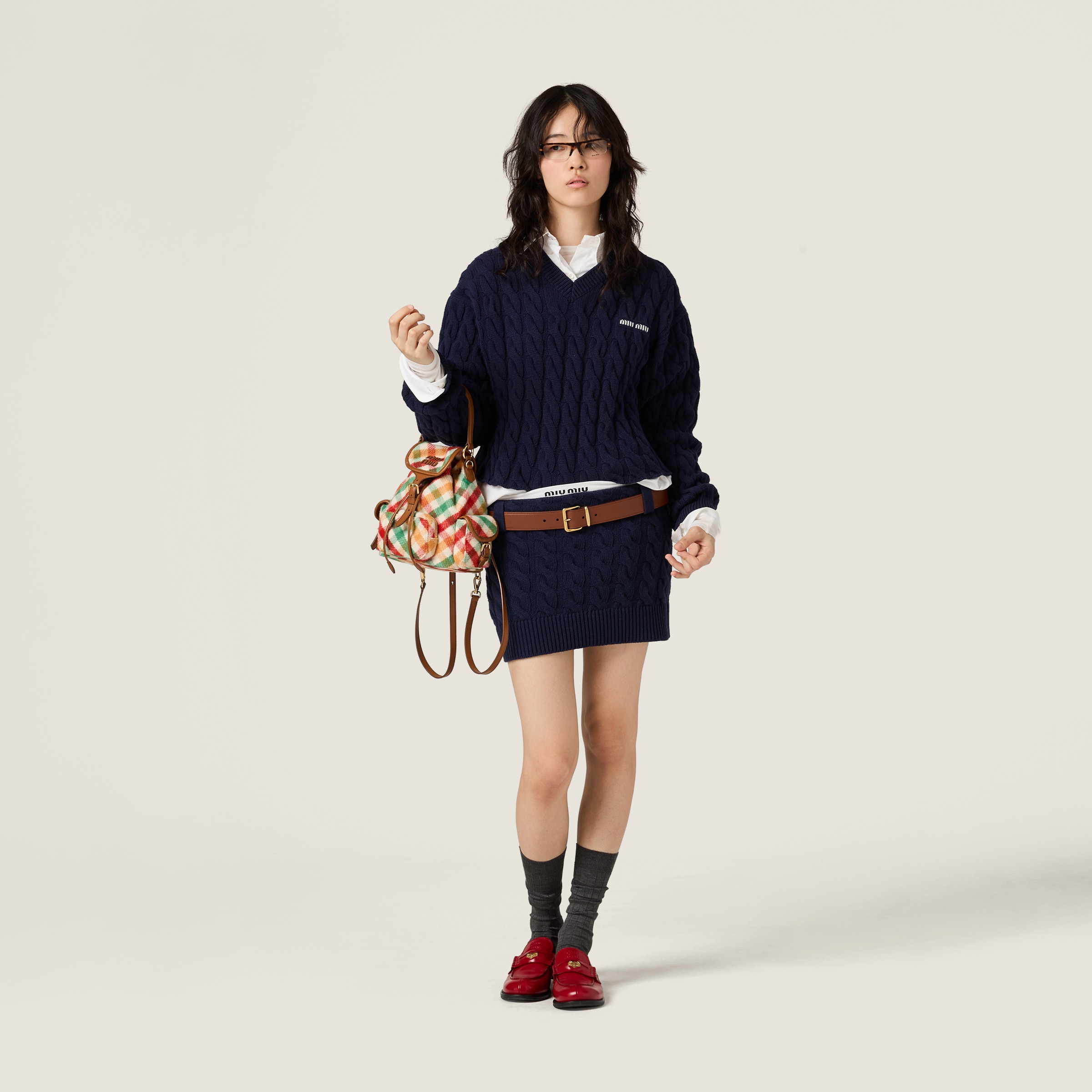 Miu Miu Wool Sweater In Blue