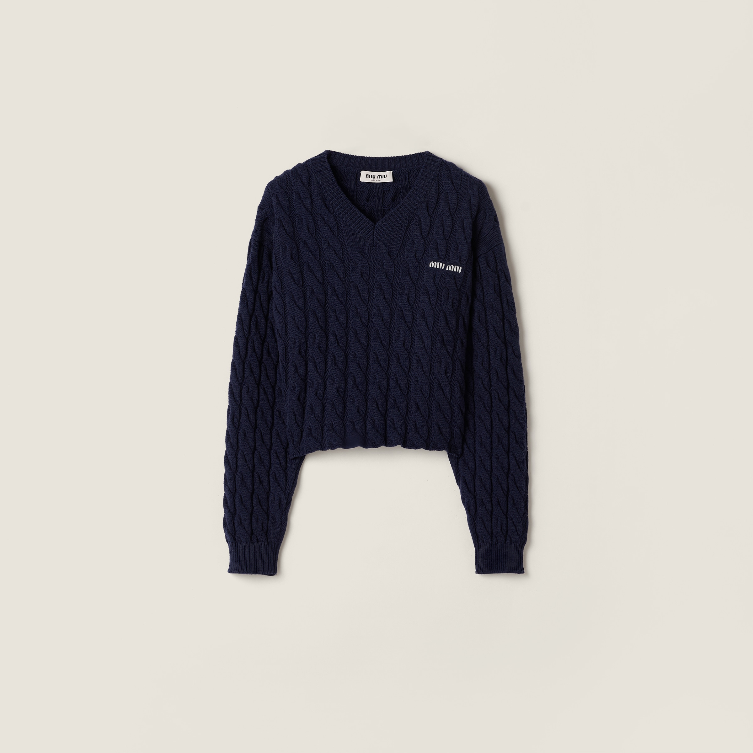 Miu Miu Wool Sweater In Blue