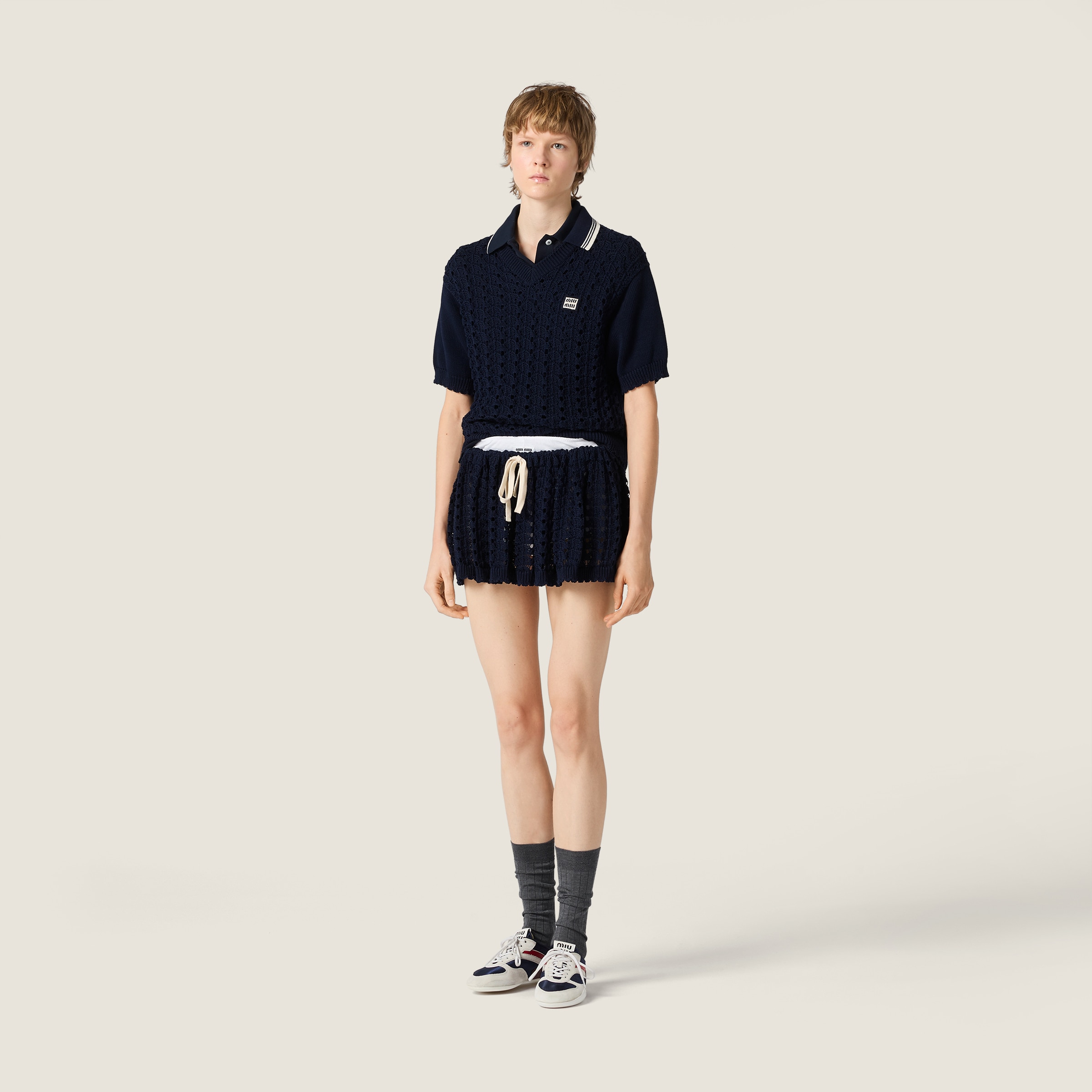 B*須様 まとめ売り‼️ Miu Miu 3点セット 半袖ニット ウールスカート 大人可愛い【MiuMiu】チェック柄シャツ＆スカート セットアップ