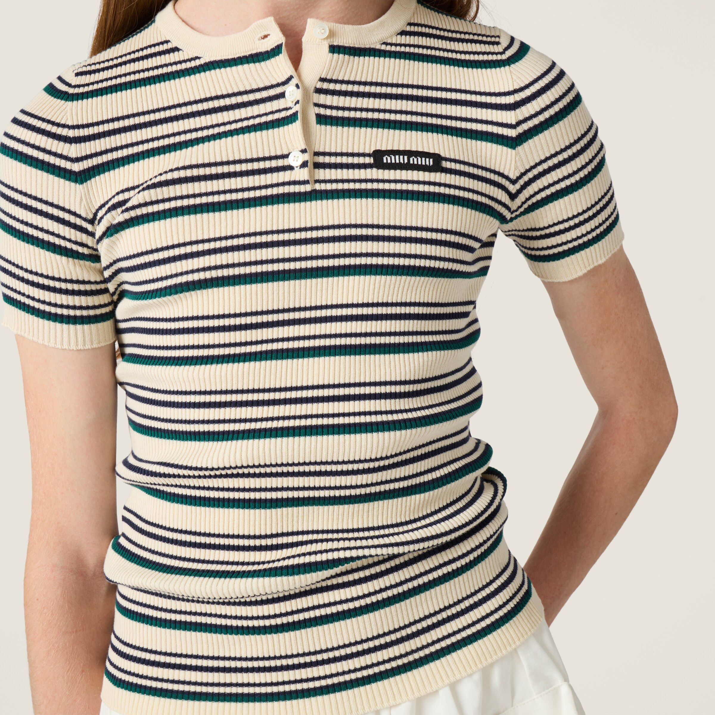 Cotton knit Henley shirt - thumbnail 5