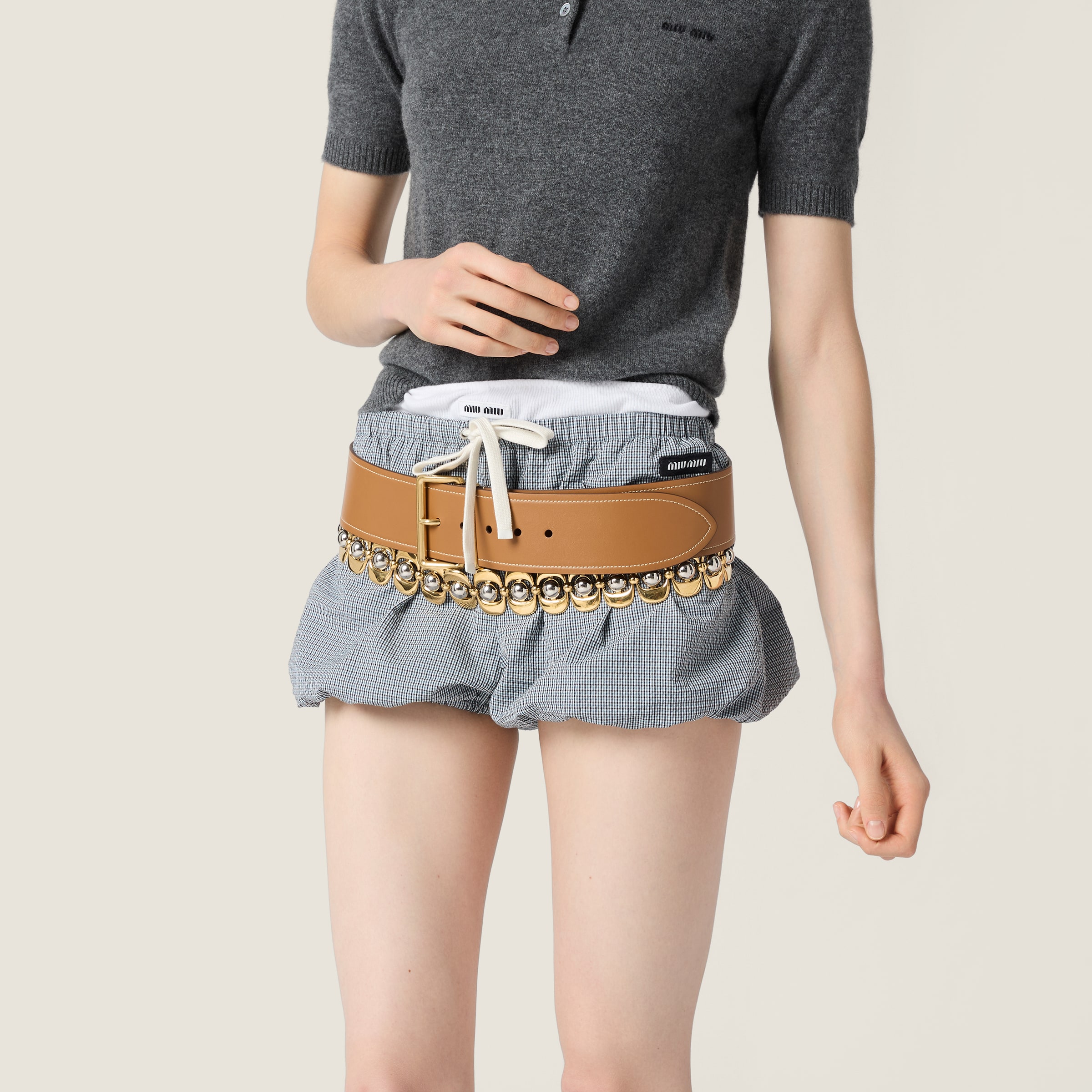 Cashmere polo with embroidered poplin collar - thumbnail 4
