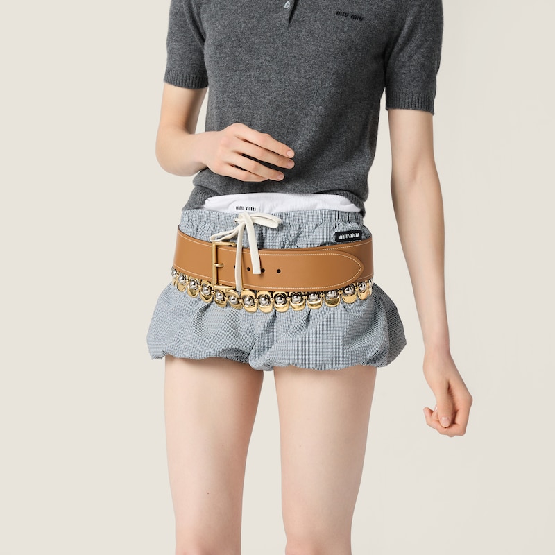 Cashmere polo with embroidered poplin collar