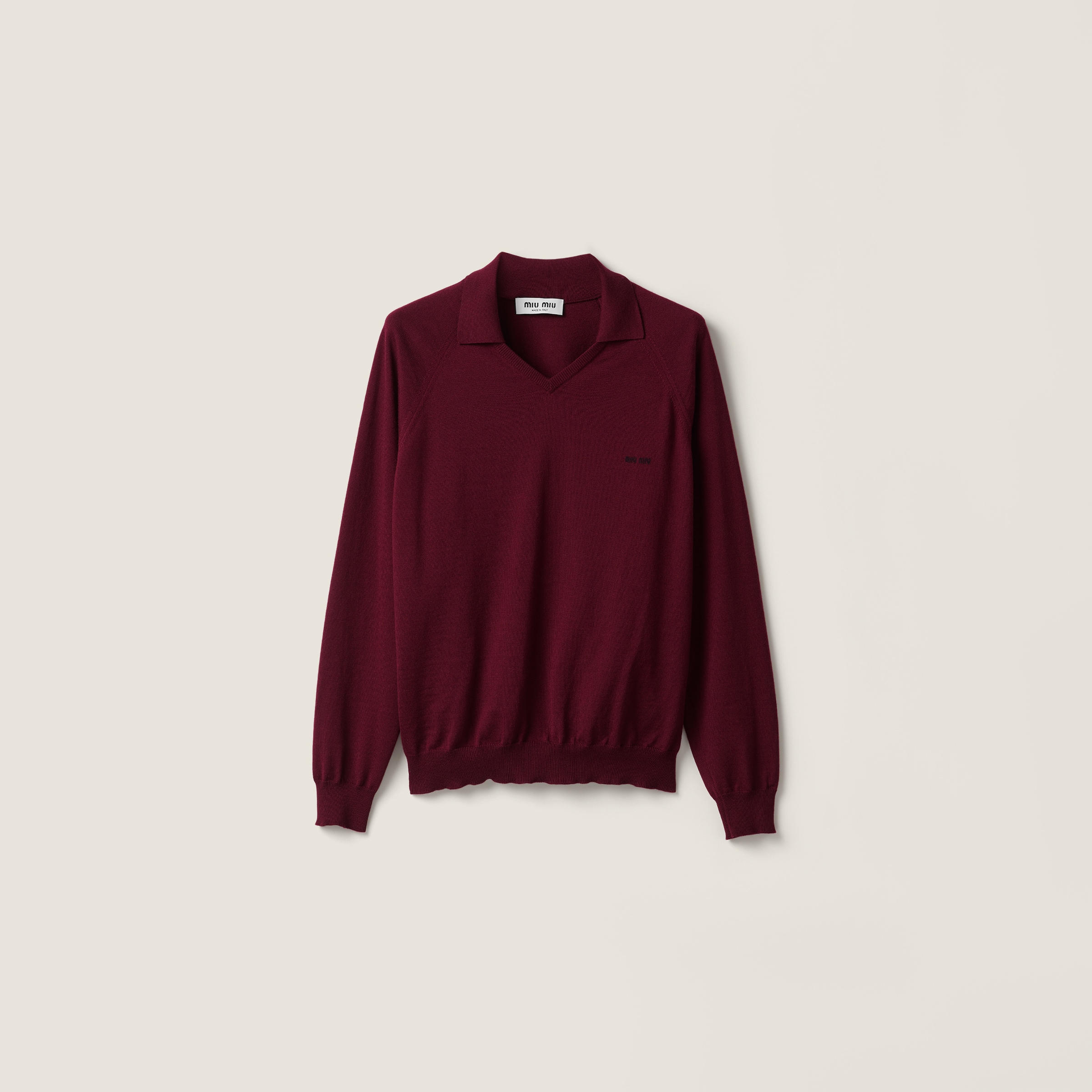 Wool polo sweater