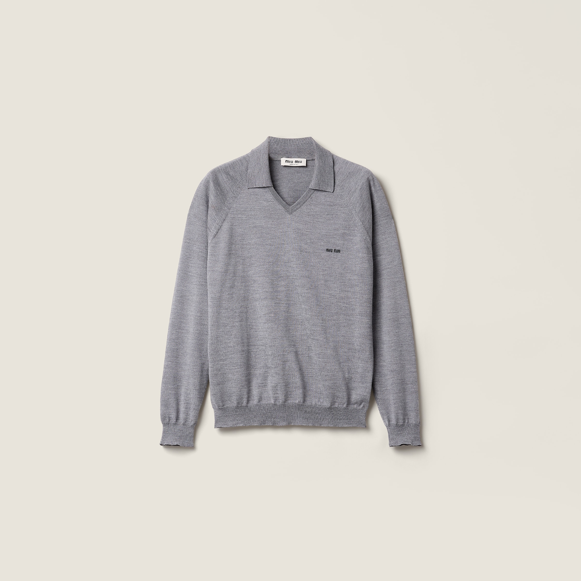 Wool polo sweater