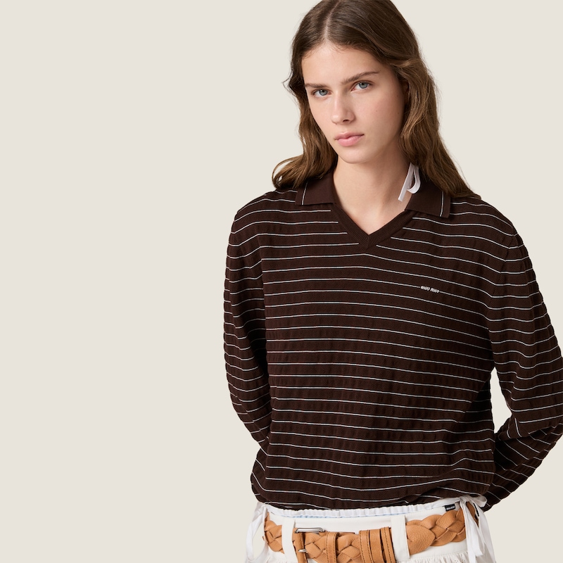 V-neck cotton sweater