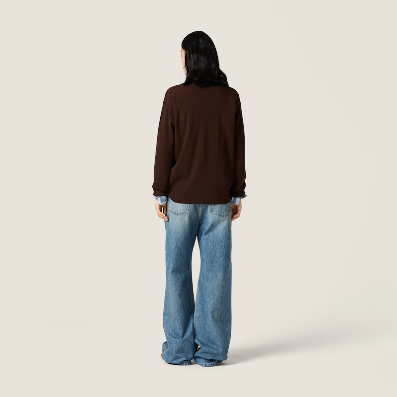Wool polo sweater