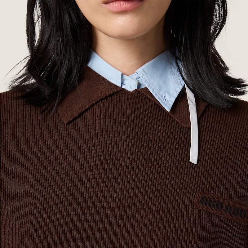 Wool polo sweater
