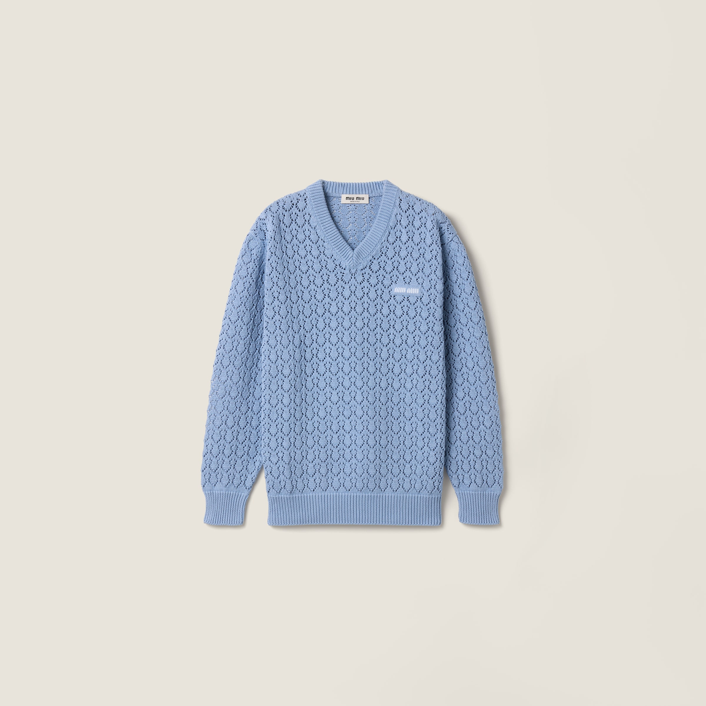 Cotton V-neck sweater from Miu Miu - $1,820