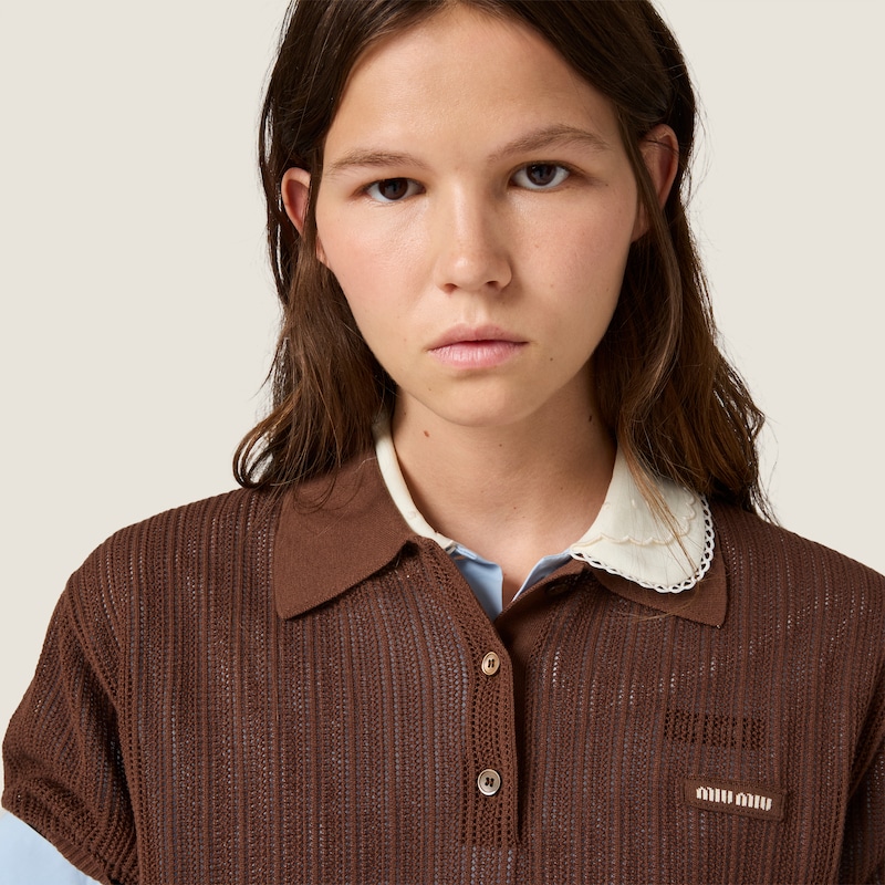Cotton knit polo shirt