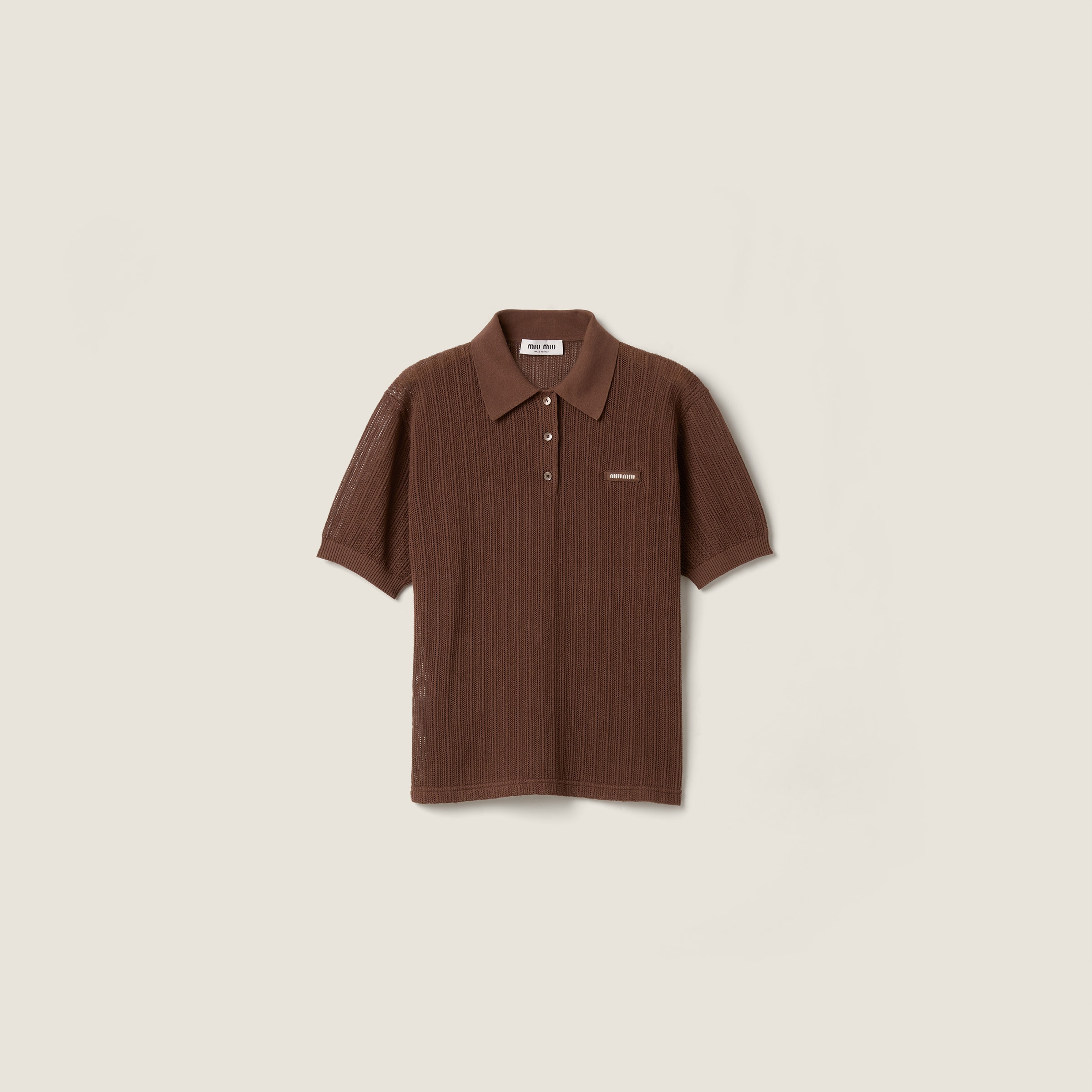 Cotton knit polo shirt from Miu Miu - $2,150
