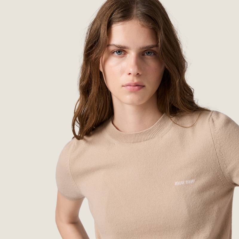 Cashmere and lace jersey