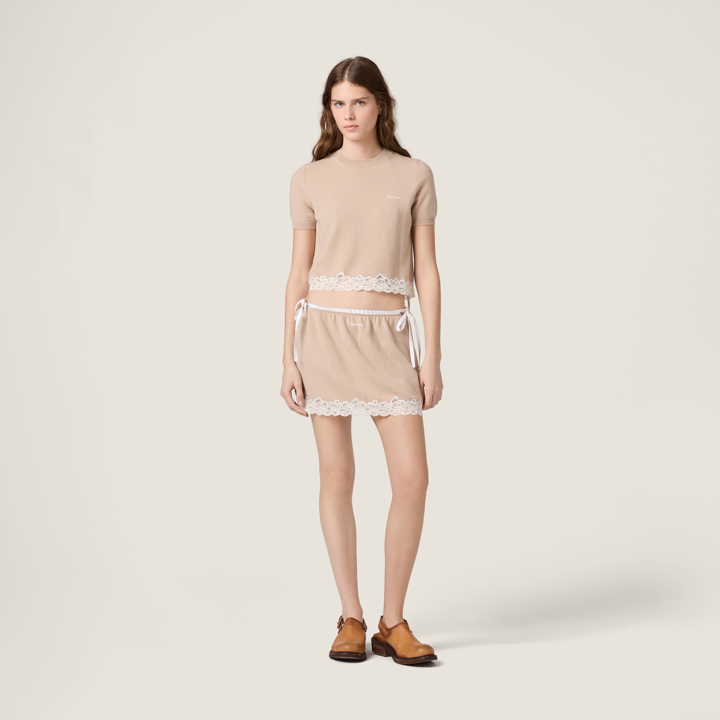 Cashmere and lace jersey - thumbnail 2