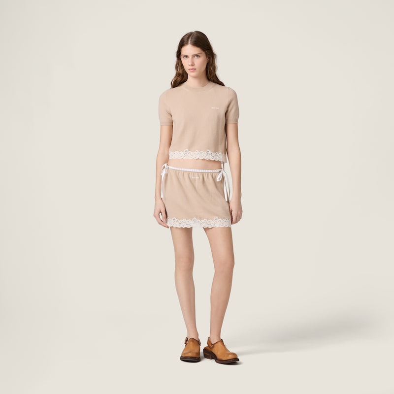 Cashmere and lace jersey