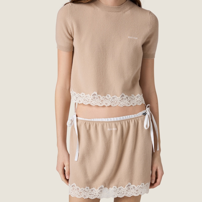Cashmere and lace jersey