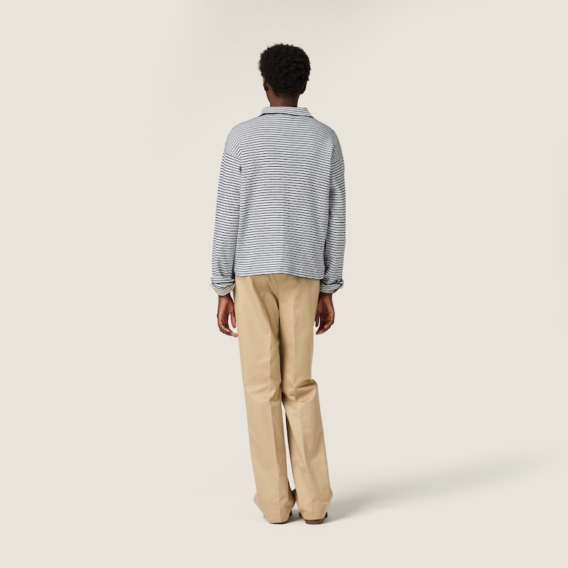 Cotton, cashmere, and silk polo shirt