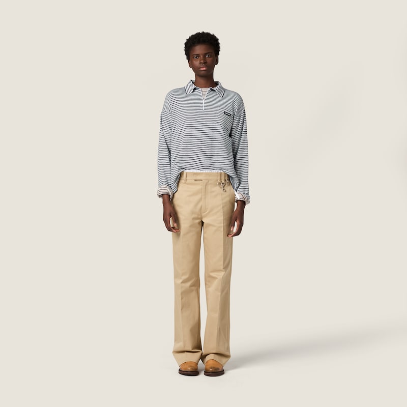 Cotton, cashmere, and silk polo shirt