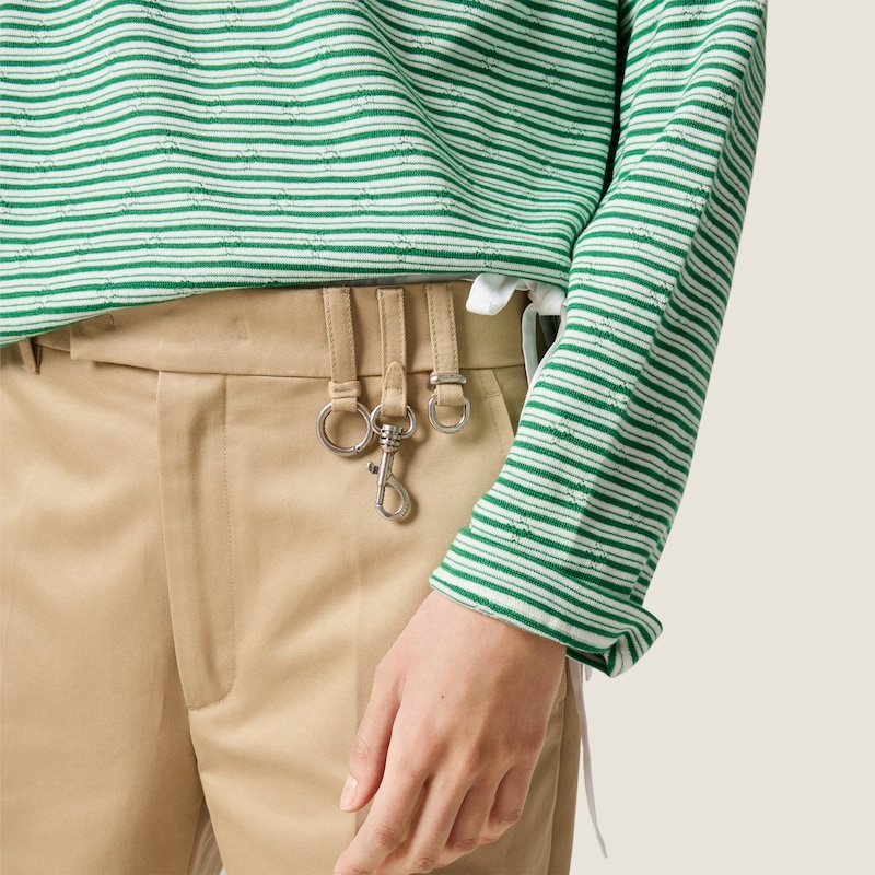 Cotton, cashmere and silk crew-neck knit sweater