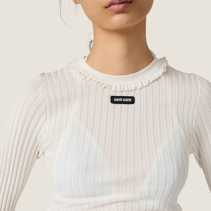 Silk crew-neck sweater