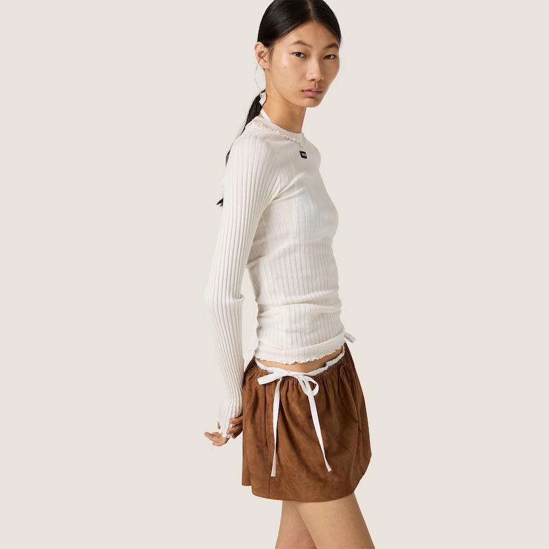 Silk crew-neck sweater