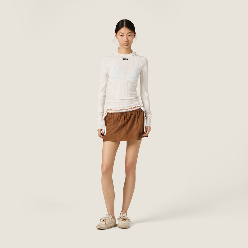 Silk crew-neck sweater