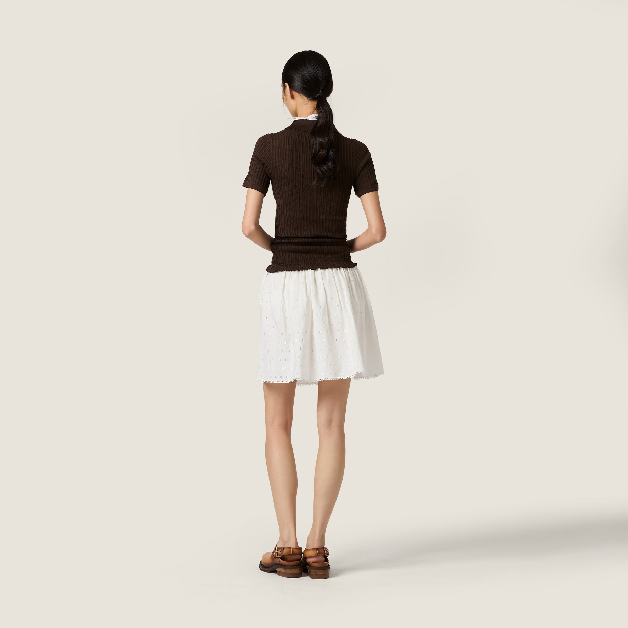 Silk knit polo shirt - thumbnail 3