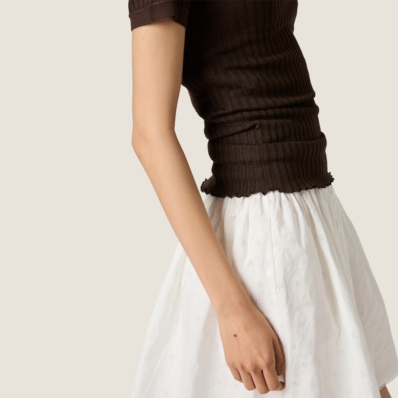 Silk knit polo shirt