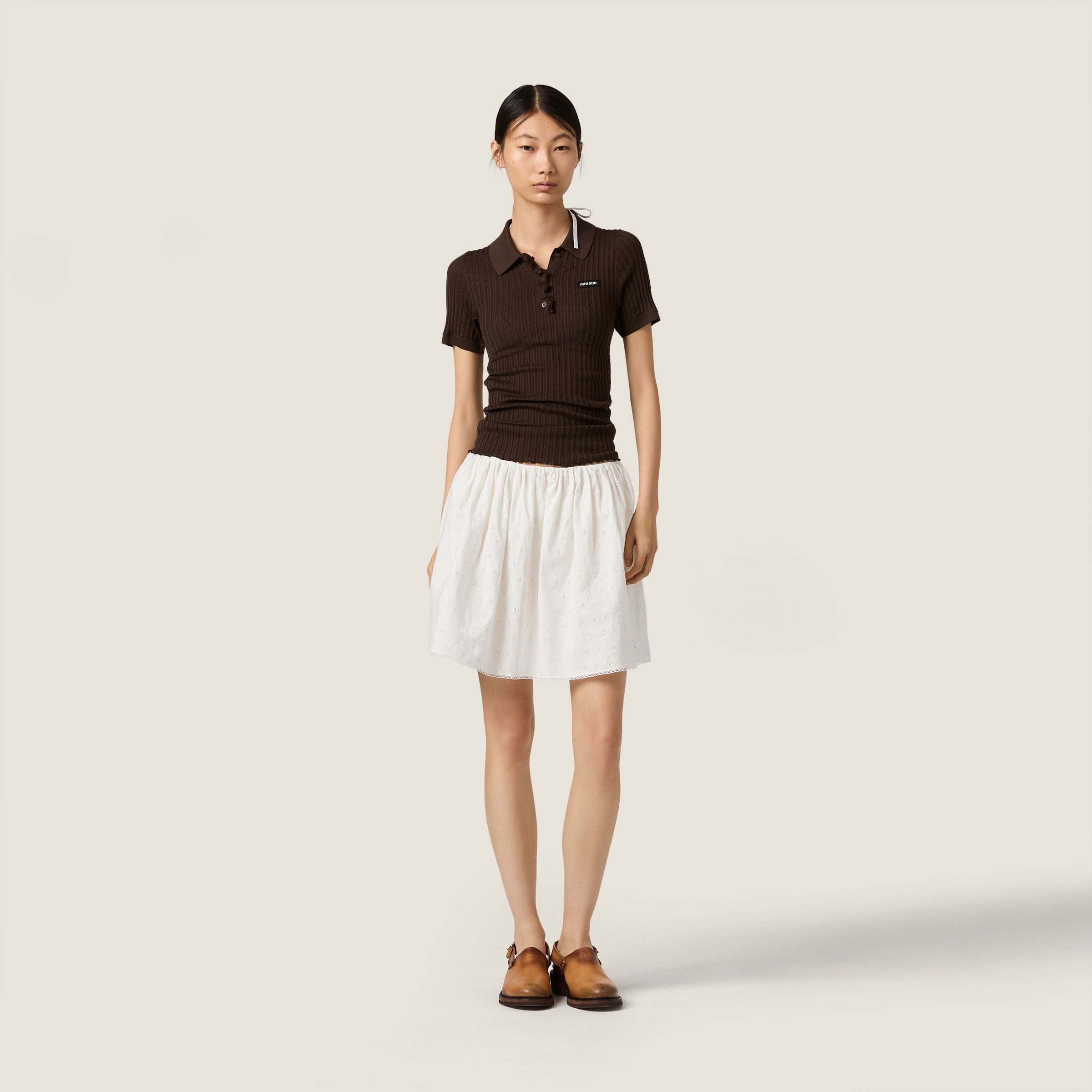 Silk knit polo shirt - thumbnail 2