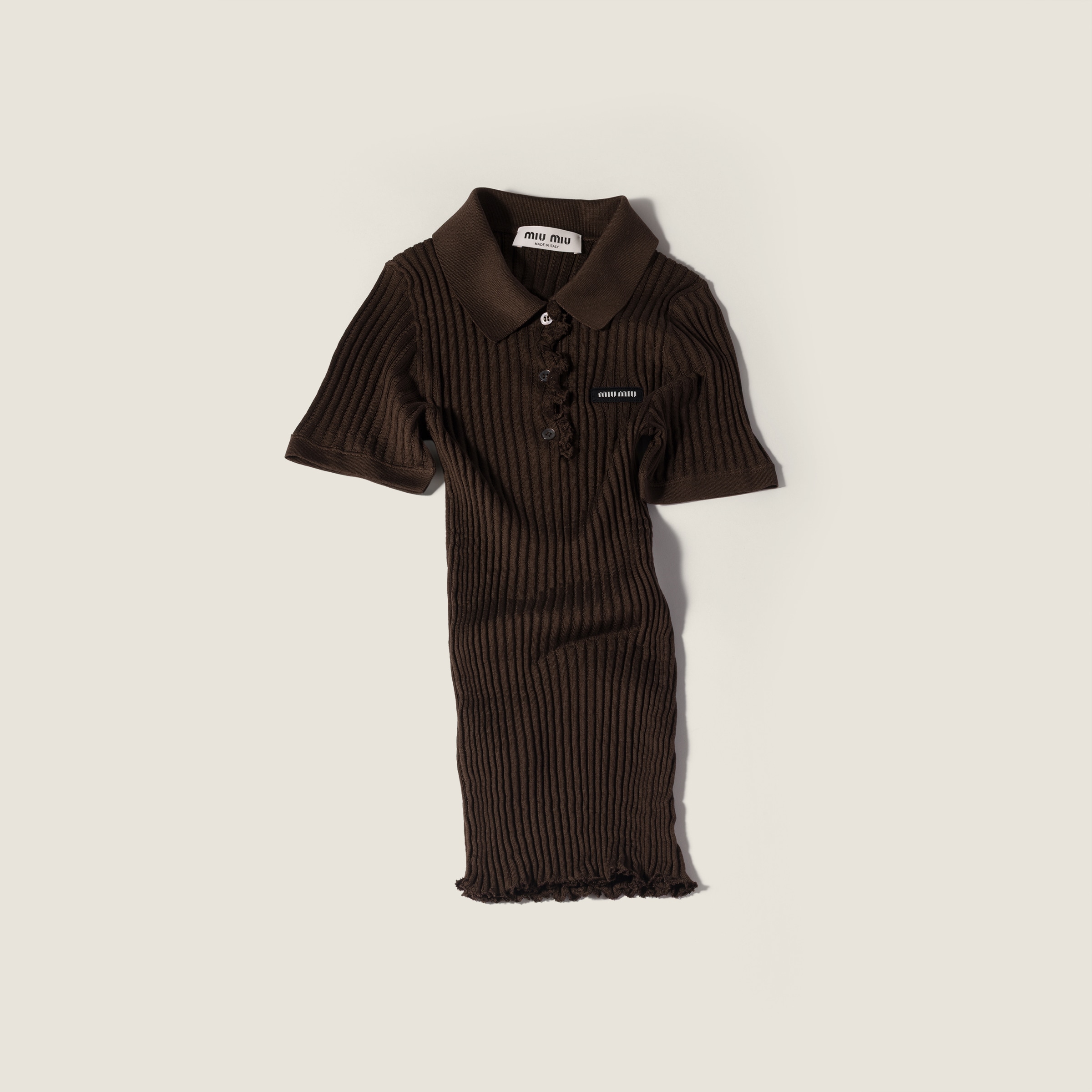 Silk knit polo shirt from Miu Miu - $2,150