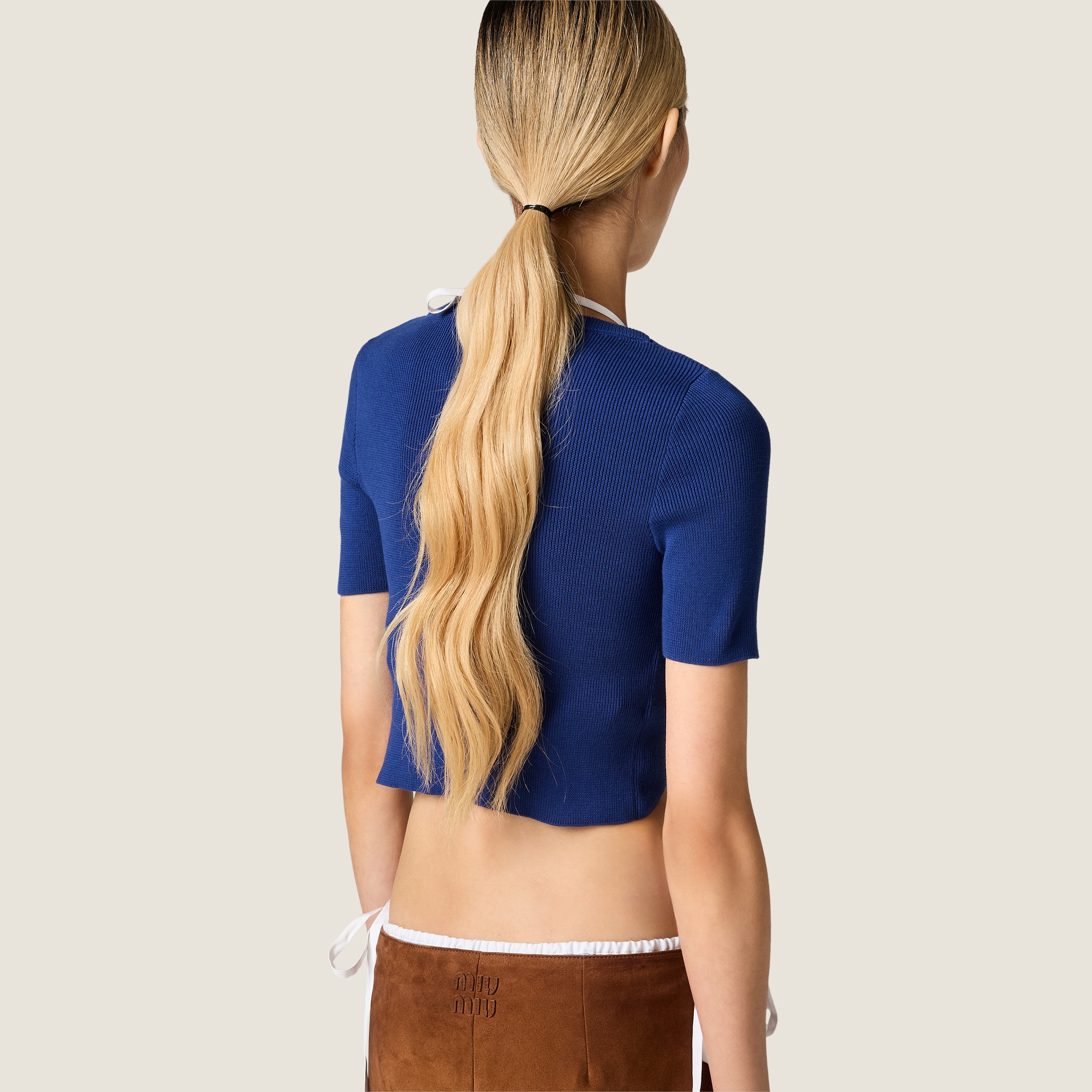 Cotton boat neck sweater - thumbnail 3