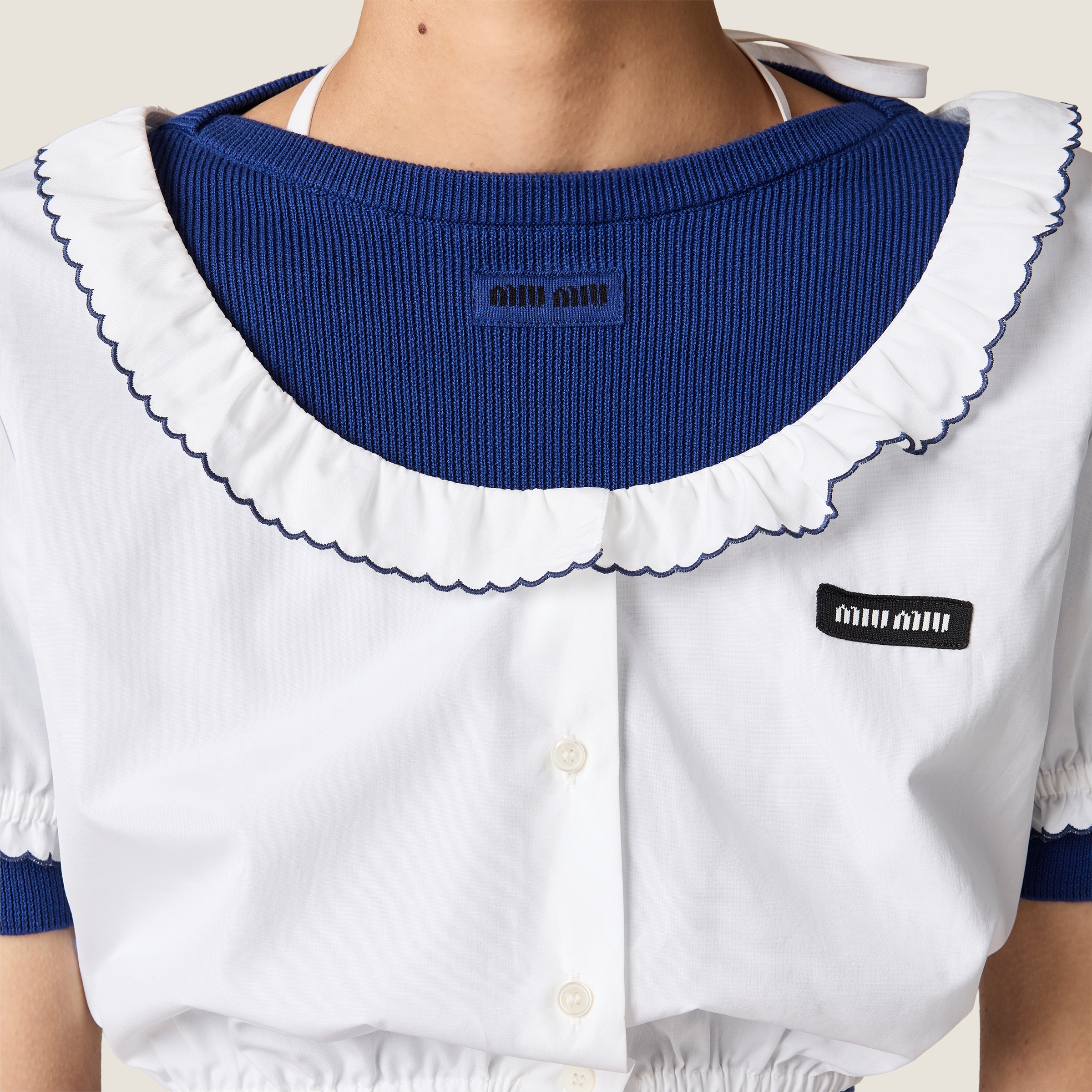Cotton boat neck sweater - thumbnail 4