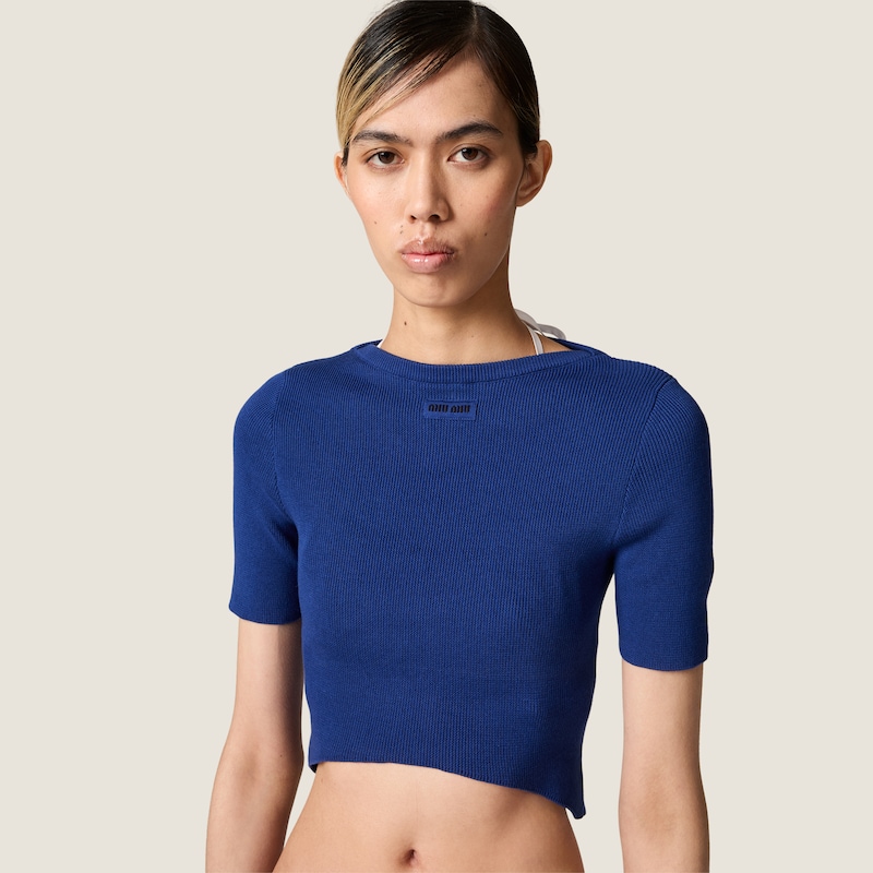 Cotton boat neck sweater