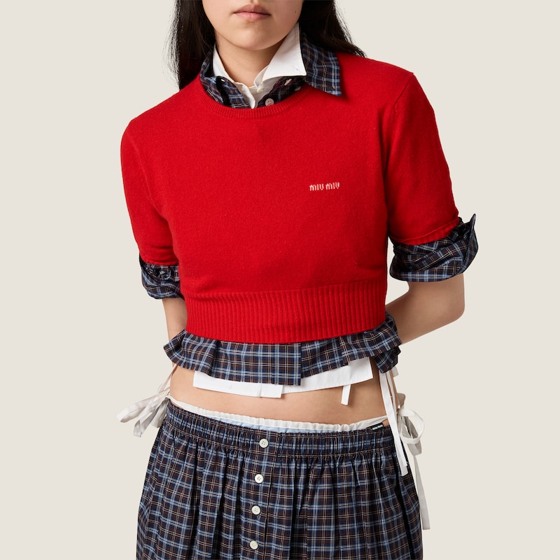 Pull court en cachemire
