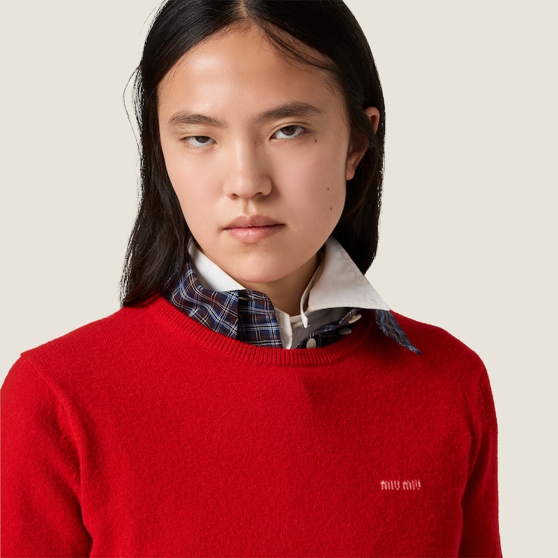 Pull court en cachemire