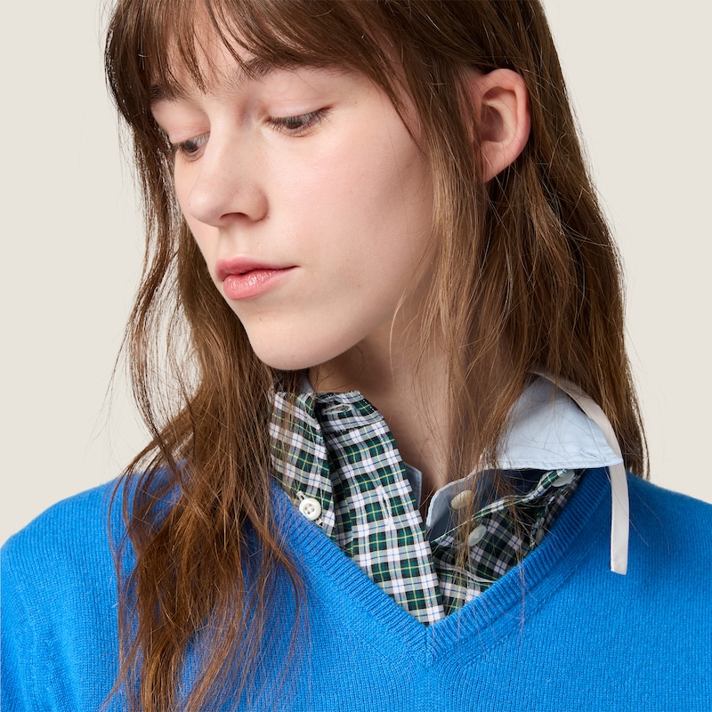 Pull court en cachemire