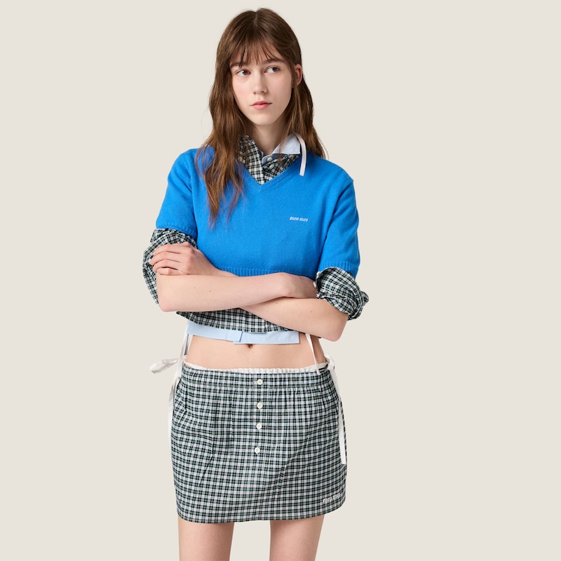 Pull court en cachemire