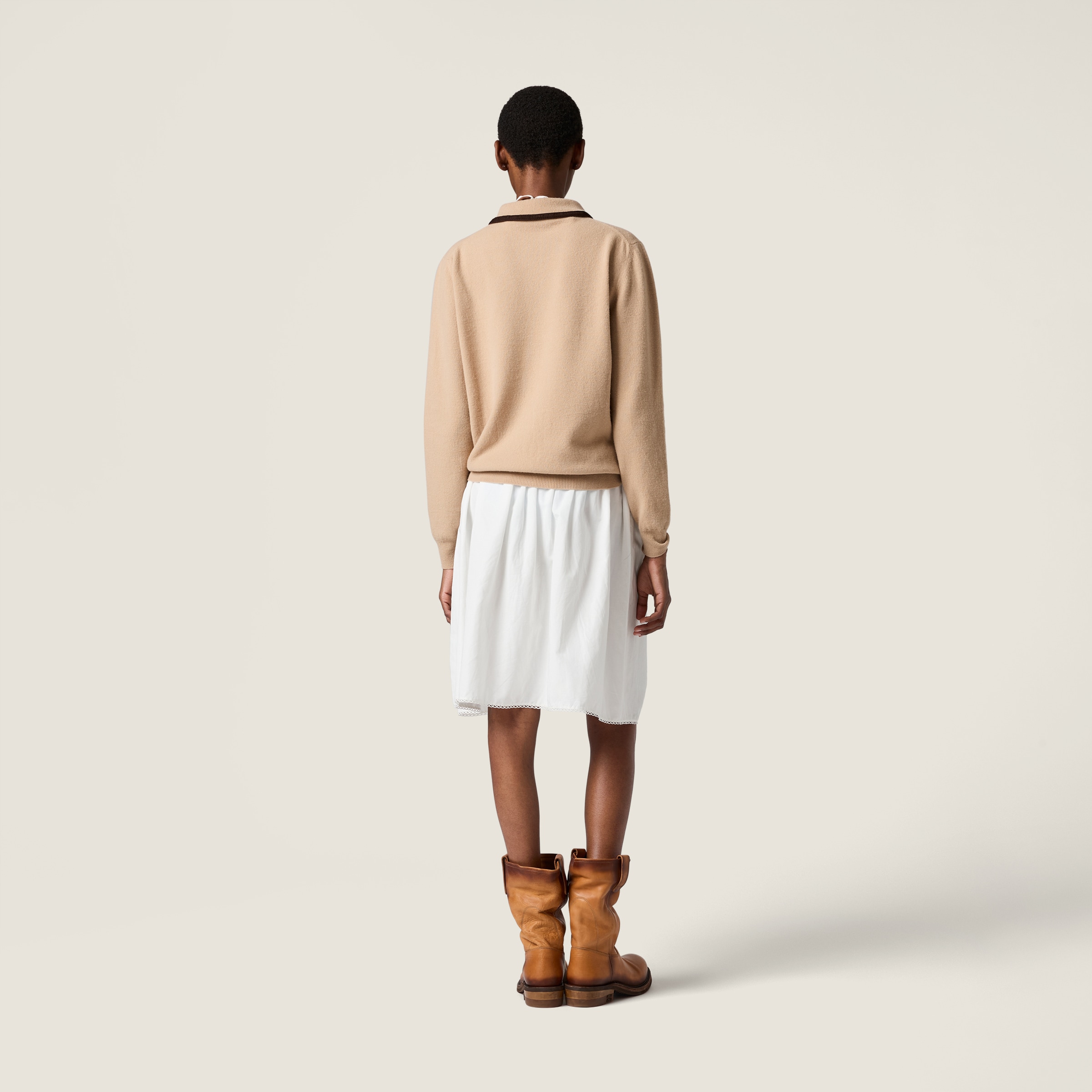 Wool and cashmere polo sweater - thumbnail 3