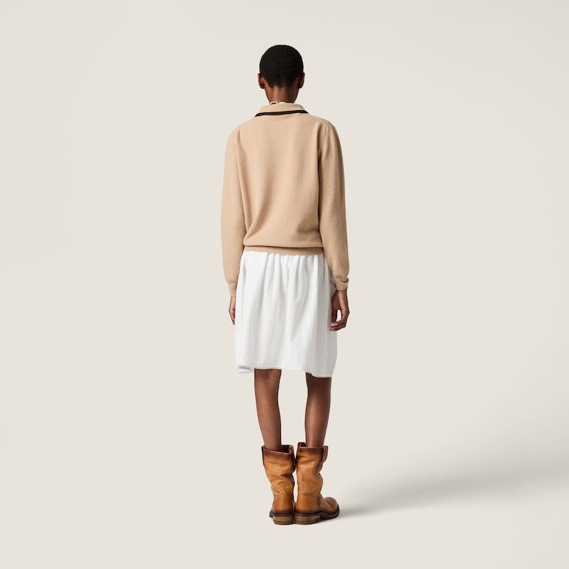 Wool and cashmere polo sweater
