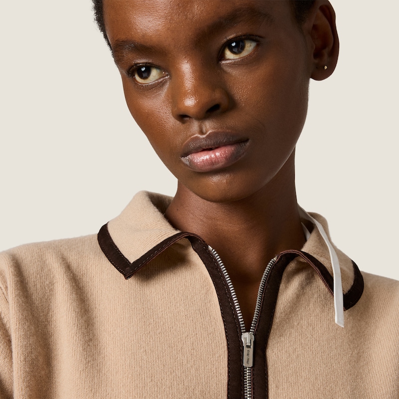 Wool and cashmere polo sweater