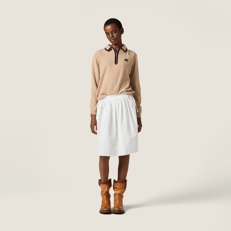 Wool and cashmere polo sweater