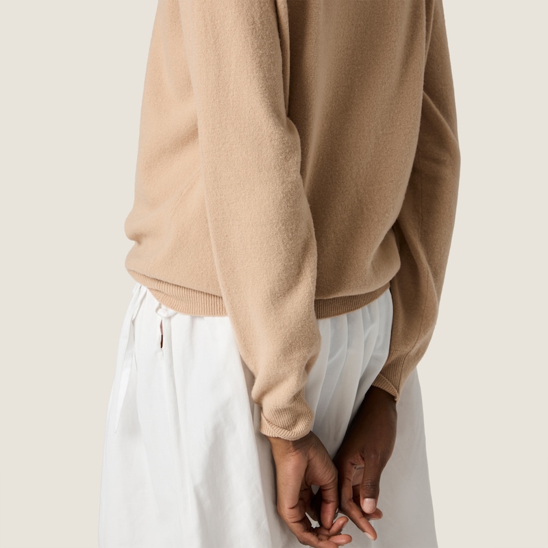 Wool and cashmere polo sweater