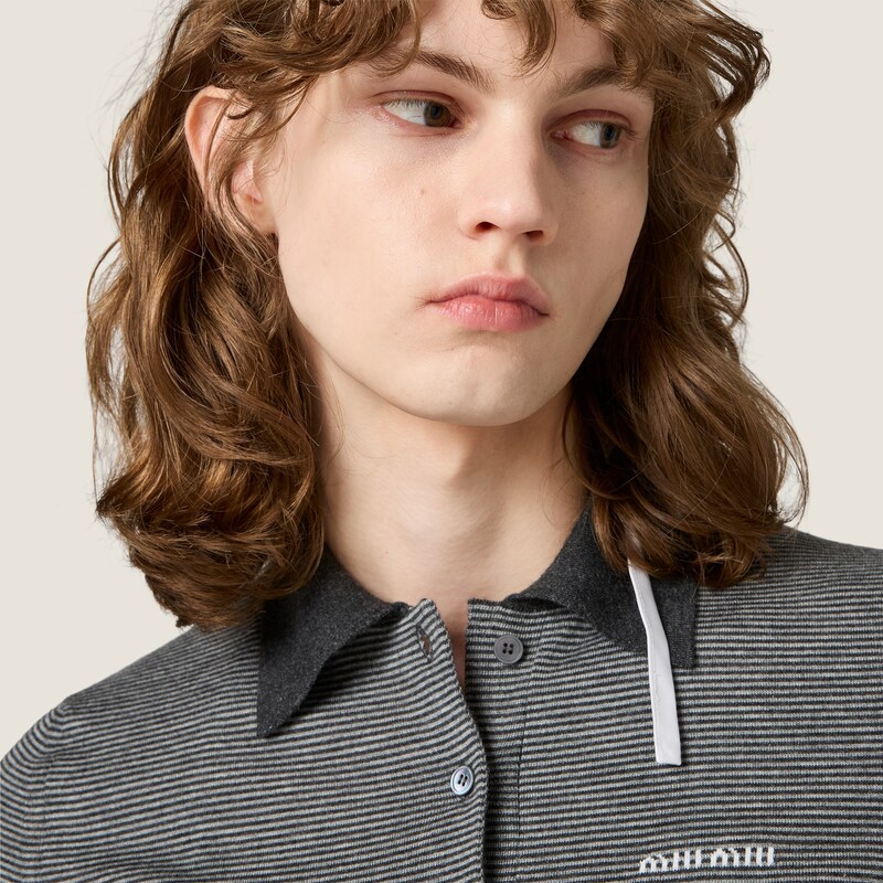 Cashmere and silk polo shirt