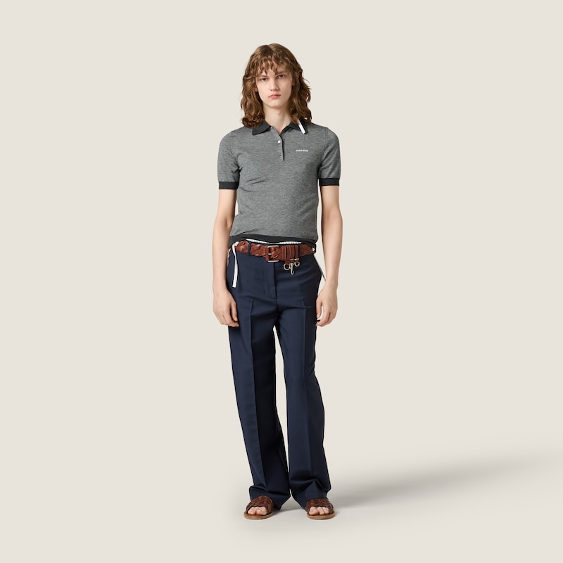 Cashmere and silk polo shirt