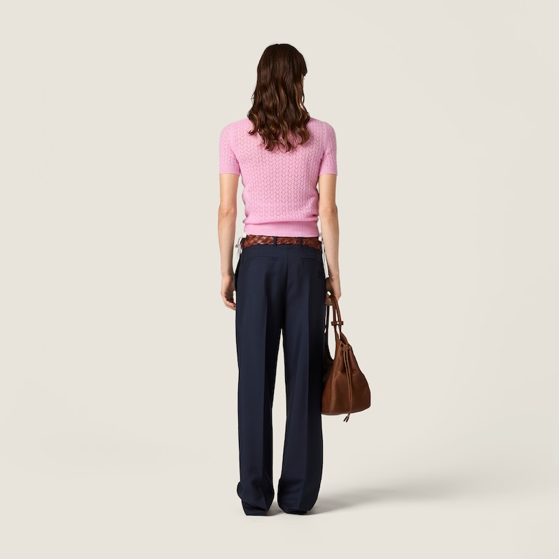 Cashmere and silk polo shirt
