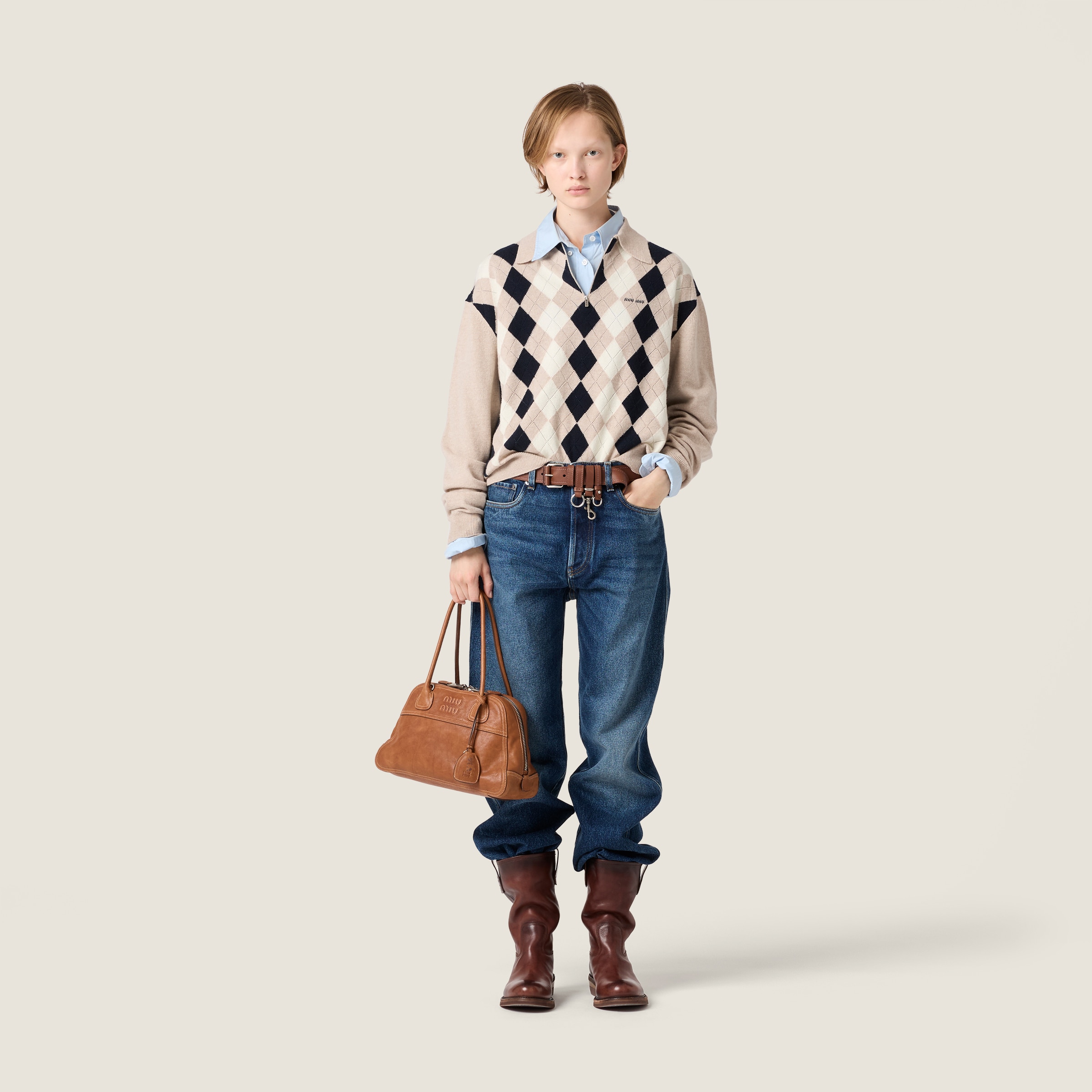 Cashmere polo sweater - thumbnail 2