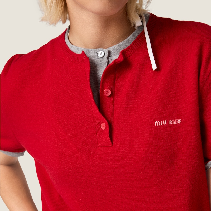 Cashmere and jersey sweater