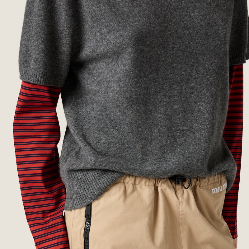 Pullover aus Kaschmir und Jersey