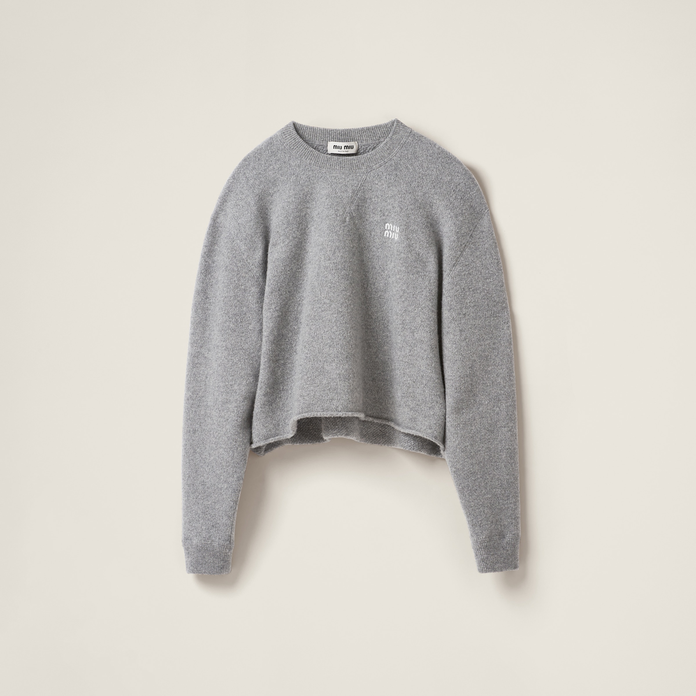 Miu Miu Wool And Cashmere Sweater In Grey