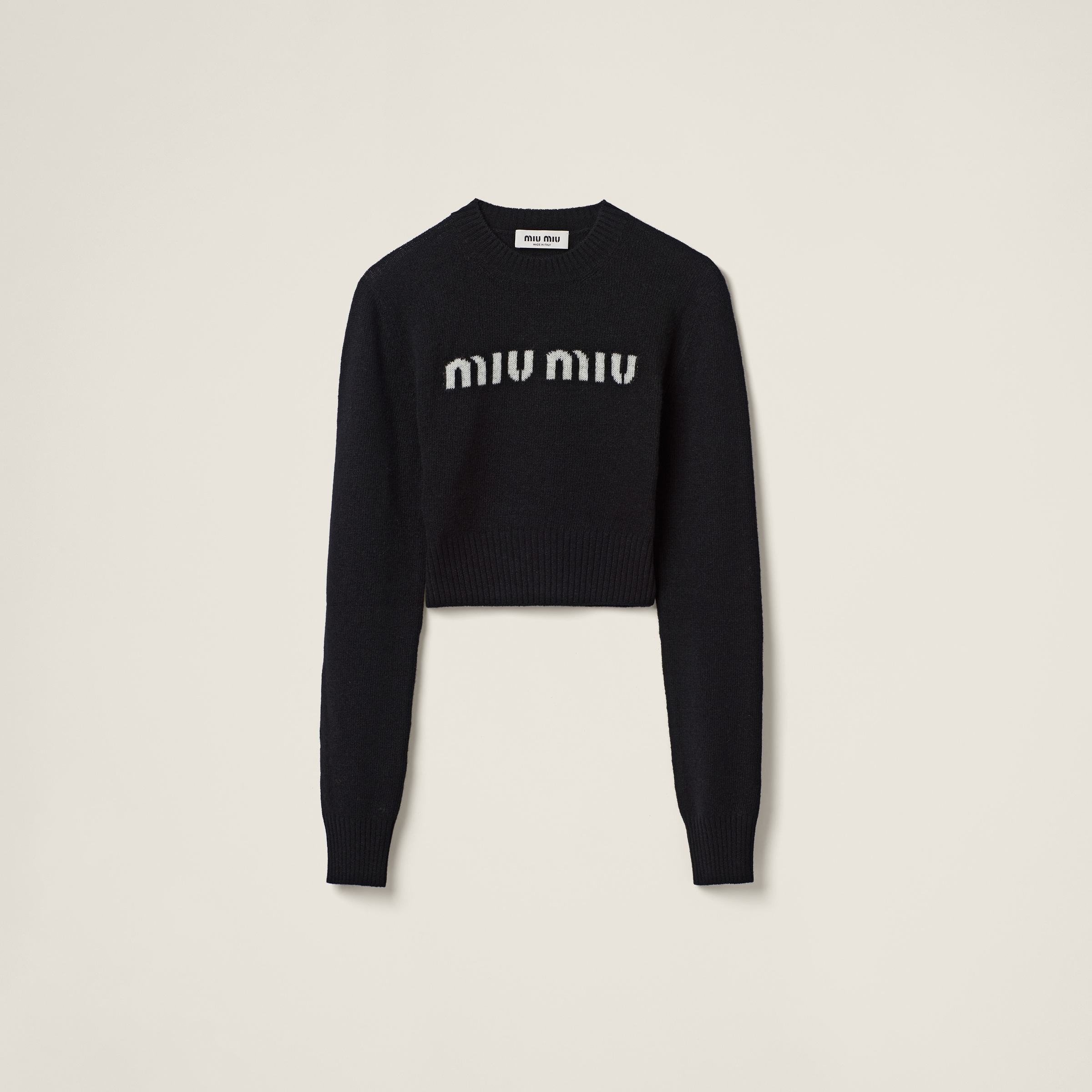 Miu Miu Wool And Cashmere Sweater In Schwarz