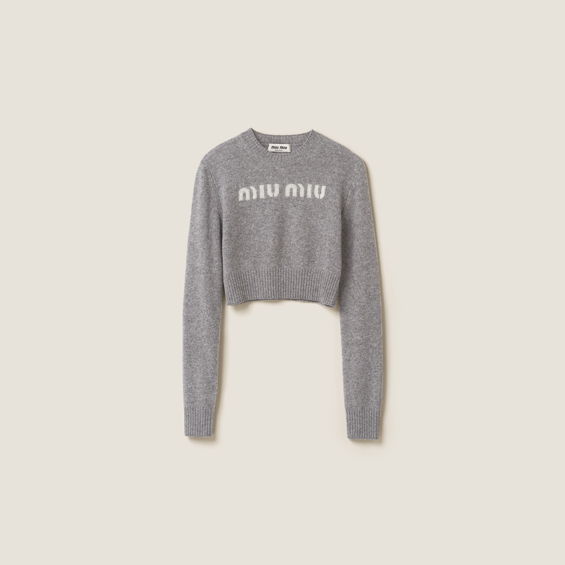 Miu Miu Wool And Cashmere Jumper In Grey